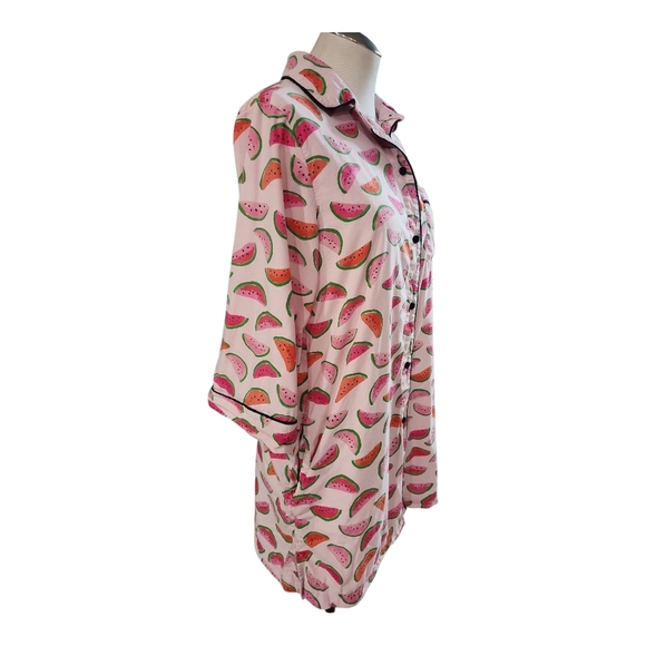 Kate Spade Watermelon Print Pajama Shirt Dress Size Small Sleepwear - Picture 2 of 9
